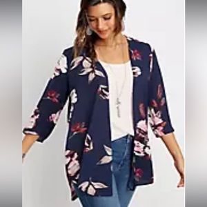 EUC Womens Medium Floral Kimono/ Ruana/ Poncho/ Bathing Suit Cover